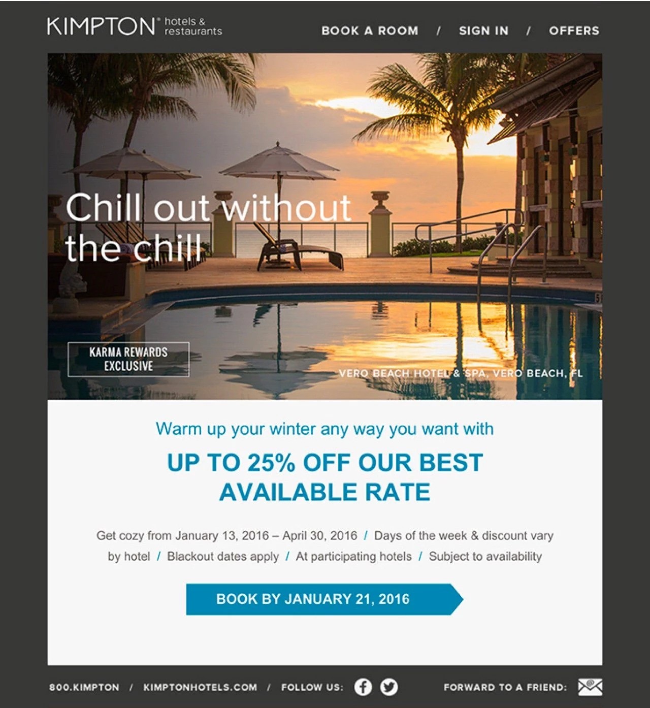 Winter hotel promotion example