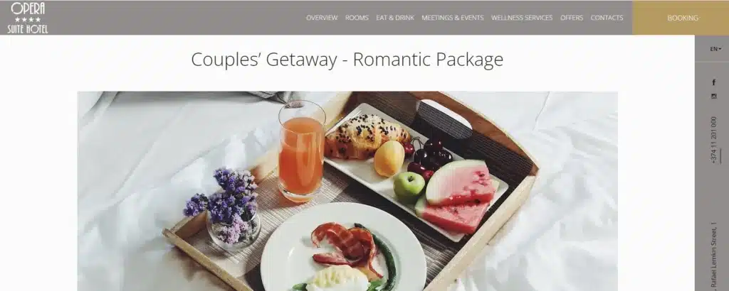 Romantic packages for couples