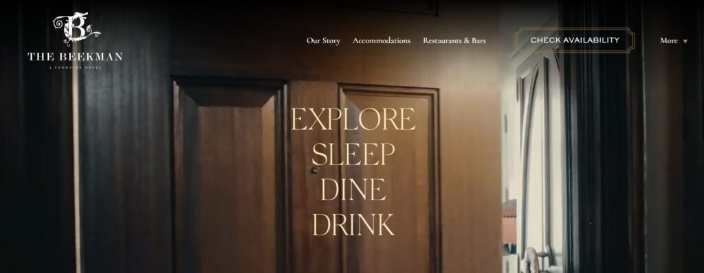 The Beekman hotel website copywriting