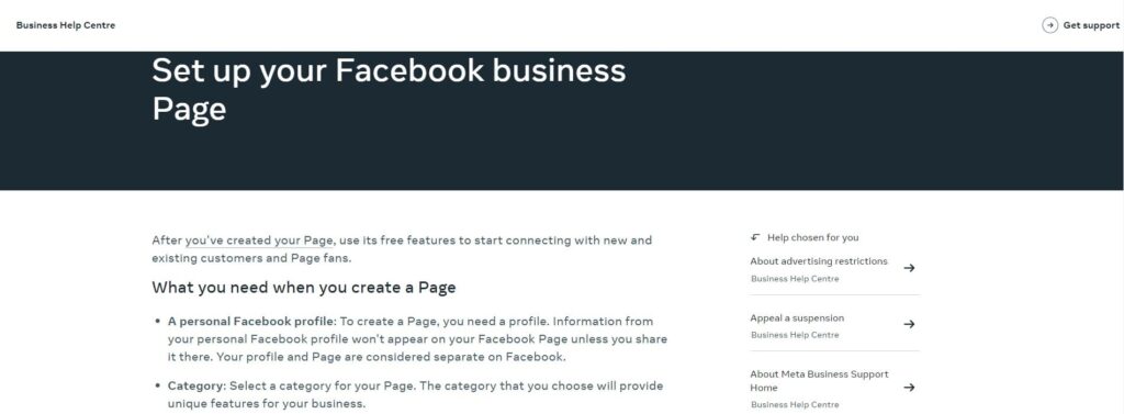 Facebook business page for hotel social media marketing